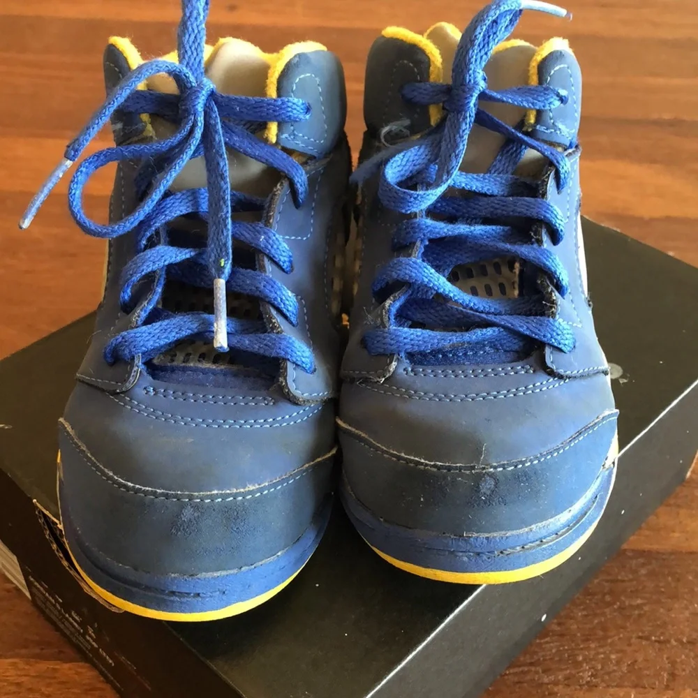 Air Jordan 5 Laney JSP TD CI3289-400 Toddler Boy’s Sneakers Size 10C Blue Yellow